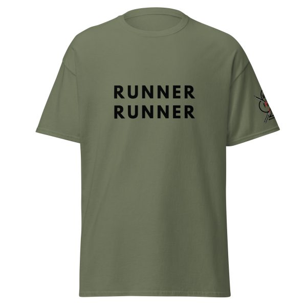 unisex-classic-tee-military-green-front-68f514bdac2de.jpg Runner Runner Tee